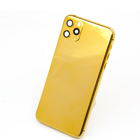 For iPhone 11 Series Pro Pro Max 24kt Gold Plated Inlay Diamond